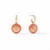 Picture of Julie Vos Soleil - Soleil Hoop & Charm Earrings In Coral Enamel