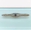 Picture of Art Deco Era 10K White Gold Filigree & Synthetic Sapphire Bar Brooch