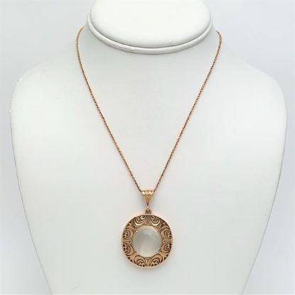 Picture of Stunning Art Nouveau Era 14K Gold & Moonstone Cabochon Necklace