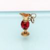 Picture of Vintage 14K Gold & Red Crystal Wine Ewer/Pitcher/Carafe Charm