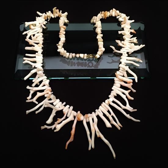 Picture of Vintage Natural Southwestern Angel Skin Coral Branch Necklace