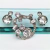 Picture of 1942-45 Eisenberg Brooch & Clip-On Earring Set In Clear Rhinestones