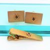 Picture of Vintage Anson Freemason Cufflink And Tie Bar Set With Blue Enamel Detials