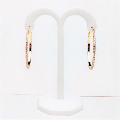 Picture of Gold Tone & Cz 1.75" Hoop Earrings