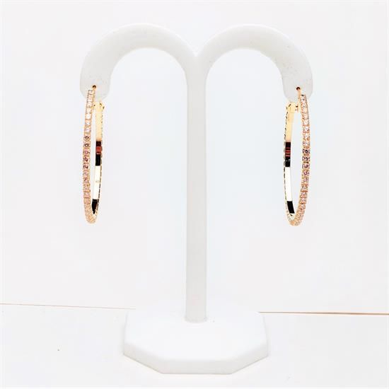 Picture of Gold Tone & Cz 1.75" Hoop Earrings