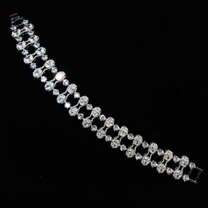 Picture of Clear Cz Ladder Bracelet. 7.25" Long, .55" Wide