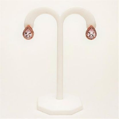 Picture of Clear Cz & Teardrop Earrings. .5" Long