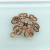 Picture of Victorian/Edwardian Era 14K Gold, Diamond & Natural Seed Pearl Flower Brooch/Pendant