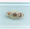 Picture of Victorian Era 14K Yellow Gold Filigree, Diamond & Seed Pearl Brooch