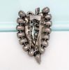 Picture of 1935-1945 Eisenberg Original Sterling Silver & Rhinestone Large Leaf Shaped Fur Clip
