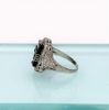 Picture of Art Deco Era 10K White Gold Filigree, Black Onyx & Enamel Order Of The Eastern Star Ring