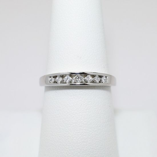 Picture of 14K White Gold Channel Set Diamond Wedding Band
