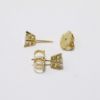 Picture of 14K Yellow Gold Square Diamond Solitaire Stud Earrings