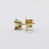 Picture of 14K Yellow Gold Square Diamond Solitaire Stud Earrings