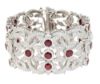 Picture of Vintage 18K White Gold 11.00 CT Diamond & 16.50 CT Ruby Ornate Bracelet