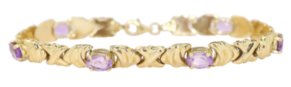 Picture of Amethyst Bracelet Set in 10k Yellow Gold