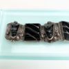 Picture of Vintage Taxco Sterling Silver & Carved Black Onyx Aztec Warrior Mask Bracelet 