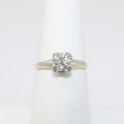 Picture of Antique Art Deco Era 14k Yellow & White Gold & Old European Cut Diamond Ring