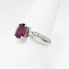 Picture of Oval Garnet Ring with Diamond Accents, 14k White Gold