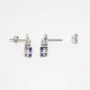 Picture of 14k White Gold, 1.00ct Tanzanite & Diamond Dangle Earrings with Post & Nut Closures