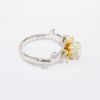 Picture of 14k Two-Tone Gold, Round Brilliant Cut & Diamond Cluster Accented Rose Shaped Engagement Ring
