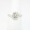Picture of 14k White Gold, Round Brilliant Cut & Diamond Cluster Accented Engagement Ring
