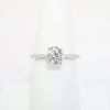 Picture of 14k White Gold, Round Brilliant Cut & Diamond Cluster Accented Engagement Ring