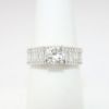 Picture of 14k White Gold, Round Brilliant Cut & Diamond Cluster Accented Engagement Ring