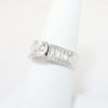 Picture of 14k White Gold, Round Brilliant Cut & Diamond Cluster Accented Engagement Ring
