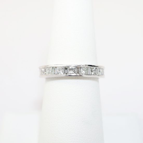 Picture of 14K white Gold & Channel Set Diamond Wedding Band