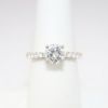 Picture of 18k White Gold, Round Brilliant Cut & Diamond Cluster Accented Engagement Ring