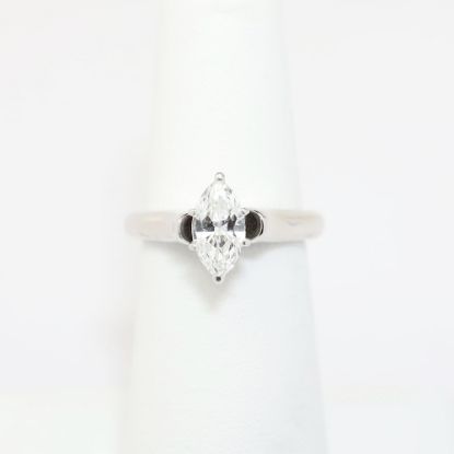 Picture of 14k White Gold & Marquise Brilliant Cut Diamond Solitaire Engagement Ring