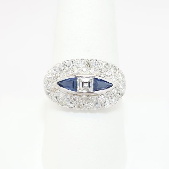 Picture of Antique Platinum Art Deco Diamond and Sapphire Ring