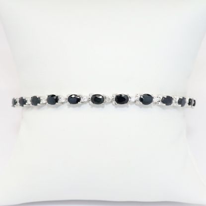 Picture of Sapphire and Diamond Bracelet, 14k White Gold