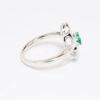Picture of Emerald and Diamond Double Circle Ring in 14k White Gold