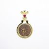 Picture of Widow's Mite Coin Pendant with 18k Yellow Gold & Ruby Bezel