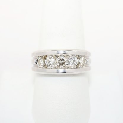 Picture of 14k White Gold & 1.00CT Diamond Men's Wedding Band