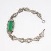 Picture of Vintage Art Deco Ciner Sterling Silver, Marcasite and Chrysoprase Bracelet