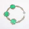 Picture of Vintage Art Deco Era Sterling Silver, Hematite & Chrysoprase Bracelet 