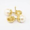 Picture of Vintage Signed 1980's Givenchy Large Faux Pearl Drop Earrings