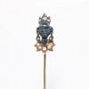 Picture of Rare Victorian Era 14k Gold, Sterling Silver and Old Mine Cut Diamond Figural Blackamoor Stick Pin