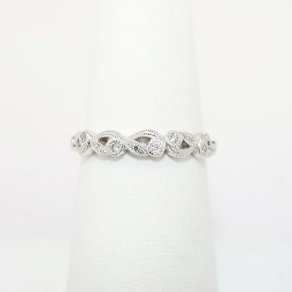 Picture of 14k White Gold & 0.11ct Diamond Swirl Style Band Ring