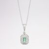 Picture of 14k White Gold, Diamond & Emerald Cut Alexandrite Necklace