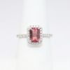 Picture of 14k White Gold, Diamond & Emerald Cut Pink Tourmaline Ring