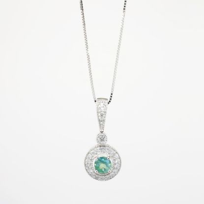 Picture of 14k White Gold Necklace with Diamond & Alexandrite Pendant