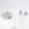 Picture of Vintage Signed Weiss Clear Aurora Borealis Rhinestone Brooch & Earring Set