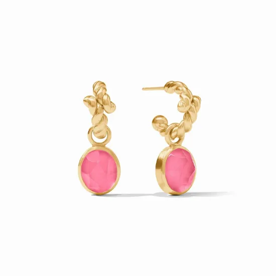 Picture of Julie Vos Nassau Hoop & Charm Earrings - Pink