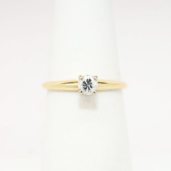 Picture of Vintage 14k Yellow Gold & .20ct Diamond Solitaire Engagement Ring