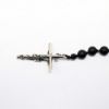 Picture of AXION Sterling Silver & Matte Black Onyx Men's Rosary Style Necklace