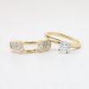 Picture of 14k Yellow Gold Round Brilliant Cut Diamond Solitaire Ring with Marquis & Square Cut Ring Enhancer